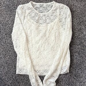 Katie J NYC Lace Ivory Blouse